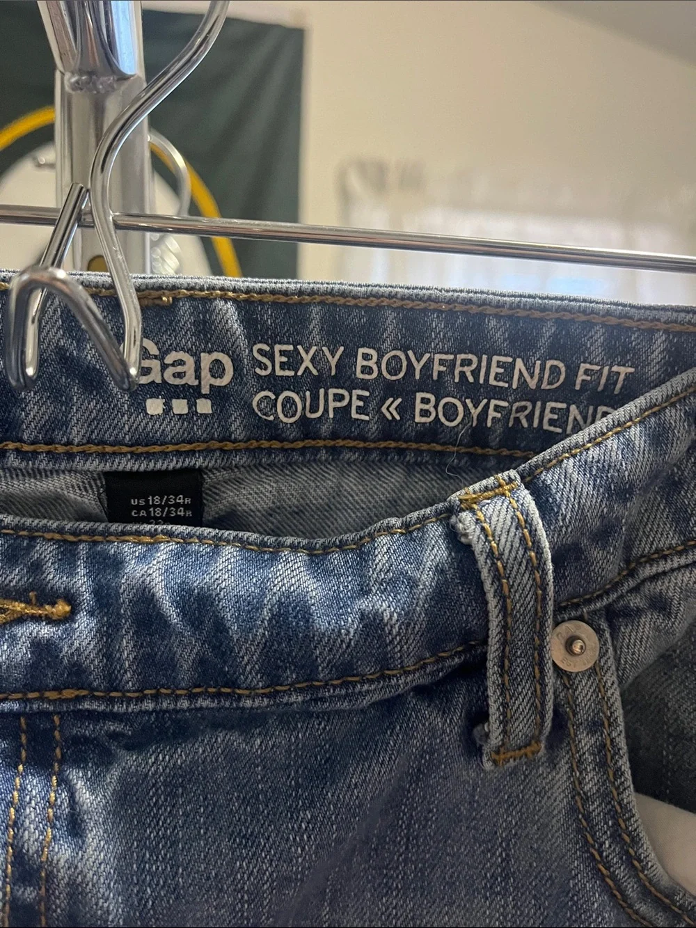 GAP Distressed Faded Blue Boyfriend Jeans